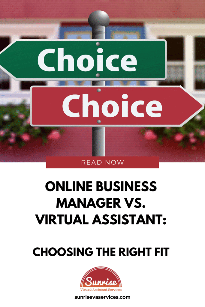 Learn the differences of an online business manager vs virtual assistant and how to choose the best option for yourself