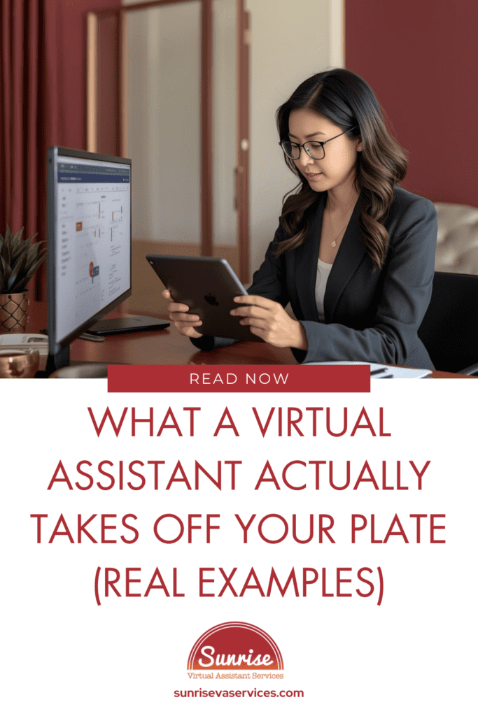 Learn what a virtual assistant does with real examples of tasks they can take off your plate, from admin and scheduling to inbox support.